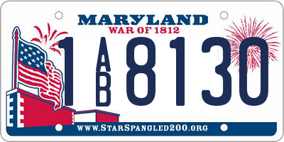 MD license plate 1AB8130