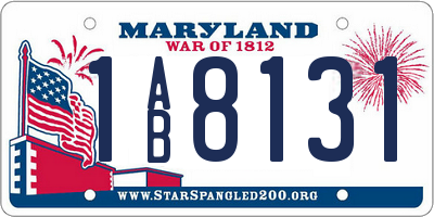 MD license plate 1AB8131