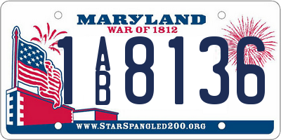 MD license plate 1AB8136