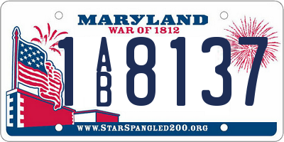 MD license plate 1AB8137
