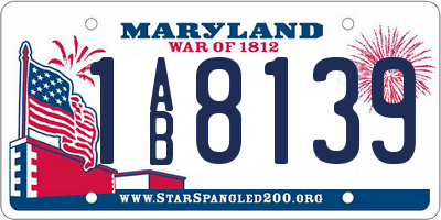 MD license plate 1AB8139