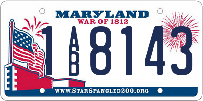 MD license plate 1AB8143