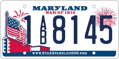 MD license plate 1AB8145
