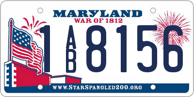 MD license plate 1AB8156