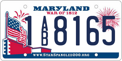 MD license plate 1AB8165