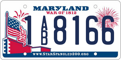 MD license plate 1AB8166