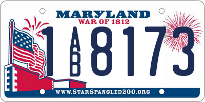 MD license plate 1AB8173