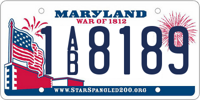 MD license plate 1AB8189