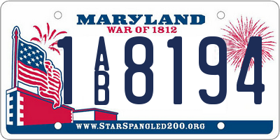 MD license plate 1AB8194
