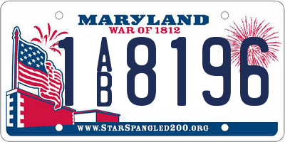 MD license plate 1AB8196