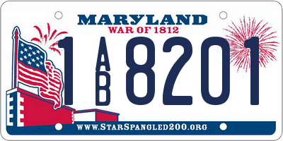 MD license plate 1AB8201