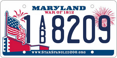 MD license plate 1AB8209