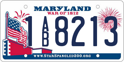 MD license plate 1AB8213