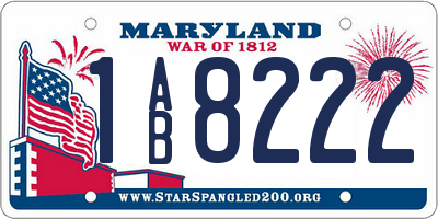 MD license plate 1AB8222