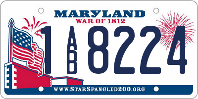 MD license plate 1AB8224