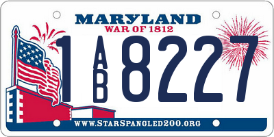 MD license plate 1AB8227