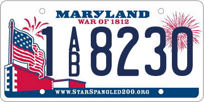 MD license plate 1AB8230