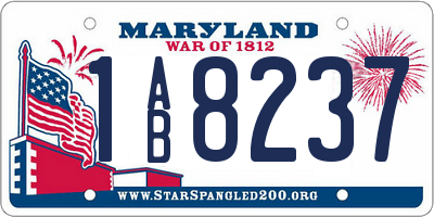 MD license plate 1AB8237