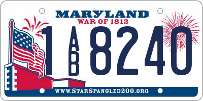 MD license plate 1AB8240