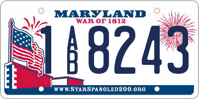 MD license plate 1AB8243