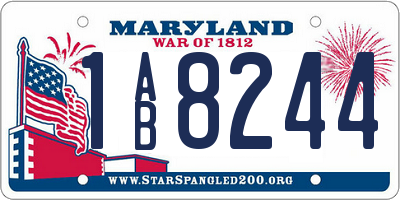 MD license plate 1AB8244