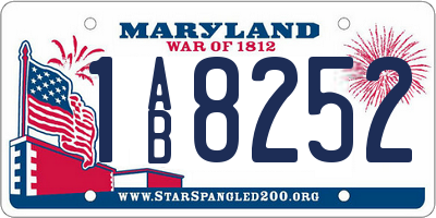 MD license plate 1AB8252