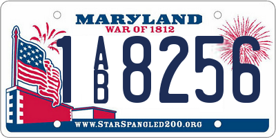 MD license plate 1AB8256