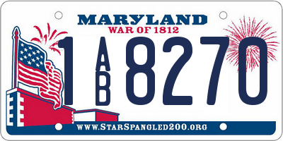 MD license plate 1AB8270