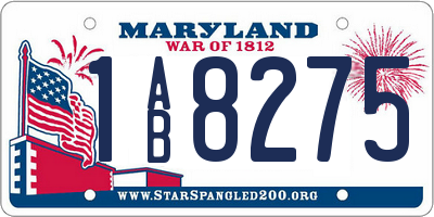 MD license plate 1AB8275