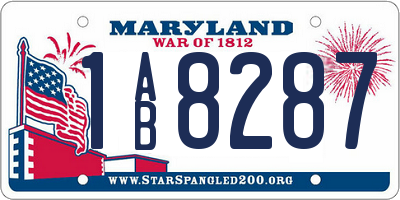 MD license plate 1AB8287