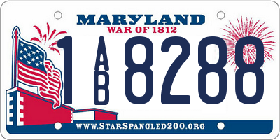 MD license plate 1AB8288