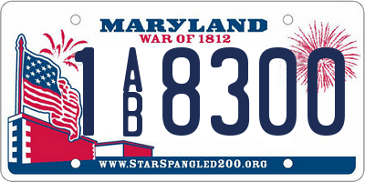 MD license plate 1AB8300