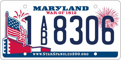 MD license plate 1AB8306
