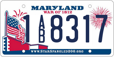 MD license plate 1AB8317