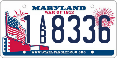 MD license plate 1AB8336