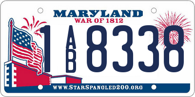 MD license plate 1AB8338