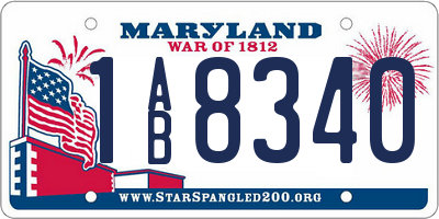 MD license plate 1AB8340