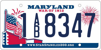 MD license plate 1AB8347