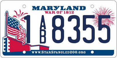 MD license plate 1AB8355