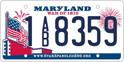 MD license plate 1AB8359