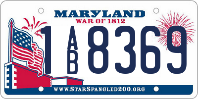 MD license plate 1AB8369