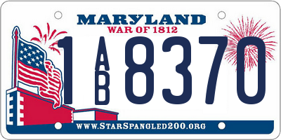 MD license plate 1AB8370
