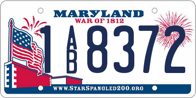 MD license plate 1AB8372