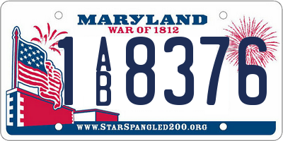 MD license plate 1AB8376