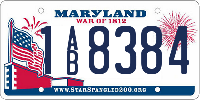 MD license plate 1AB8384