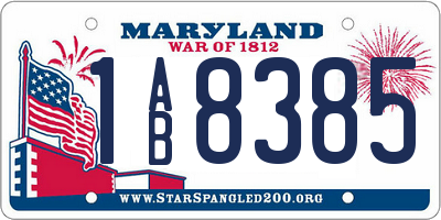 MD license plate 1AB8385