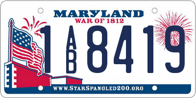 MD license plate 1AB8419