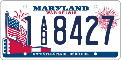 MD license plate 1AB8427