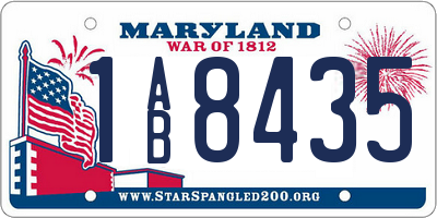 MD license plate 1AB8435
