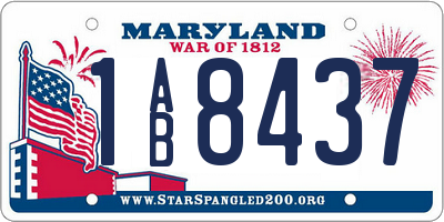 MD license plate 1AB8437